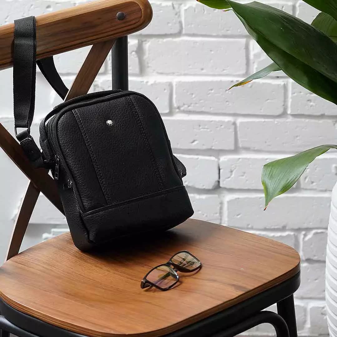 کیف چرمی رودوشی Mont Blanc مدل MB30202-M سایز متوسط — تصویر ۲