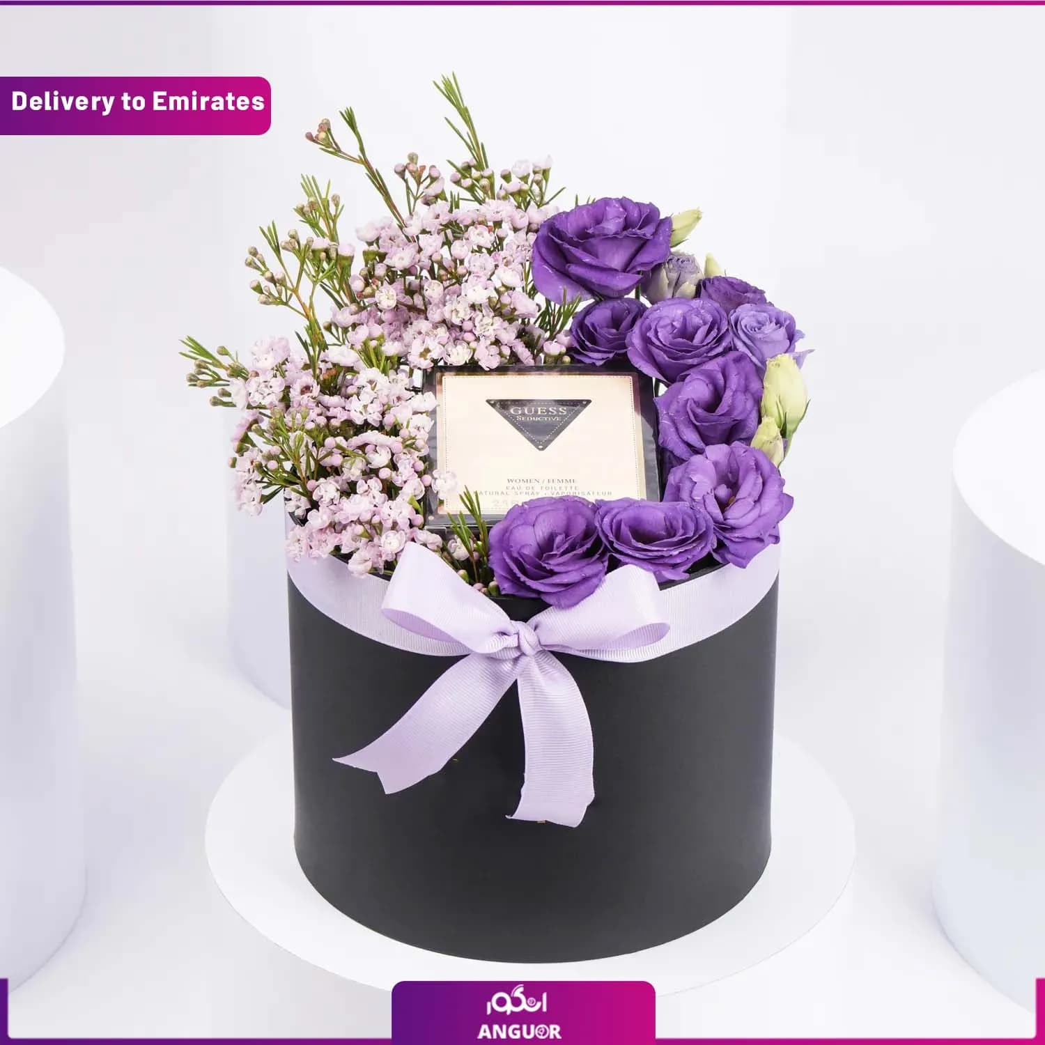 باکس گل رز بنفش و عطر ( ارسال به دبی و امارات )