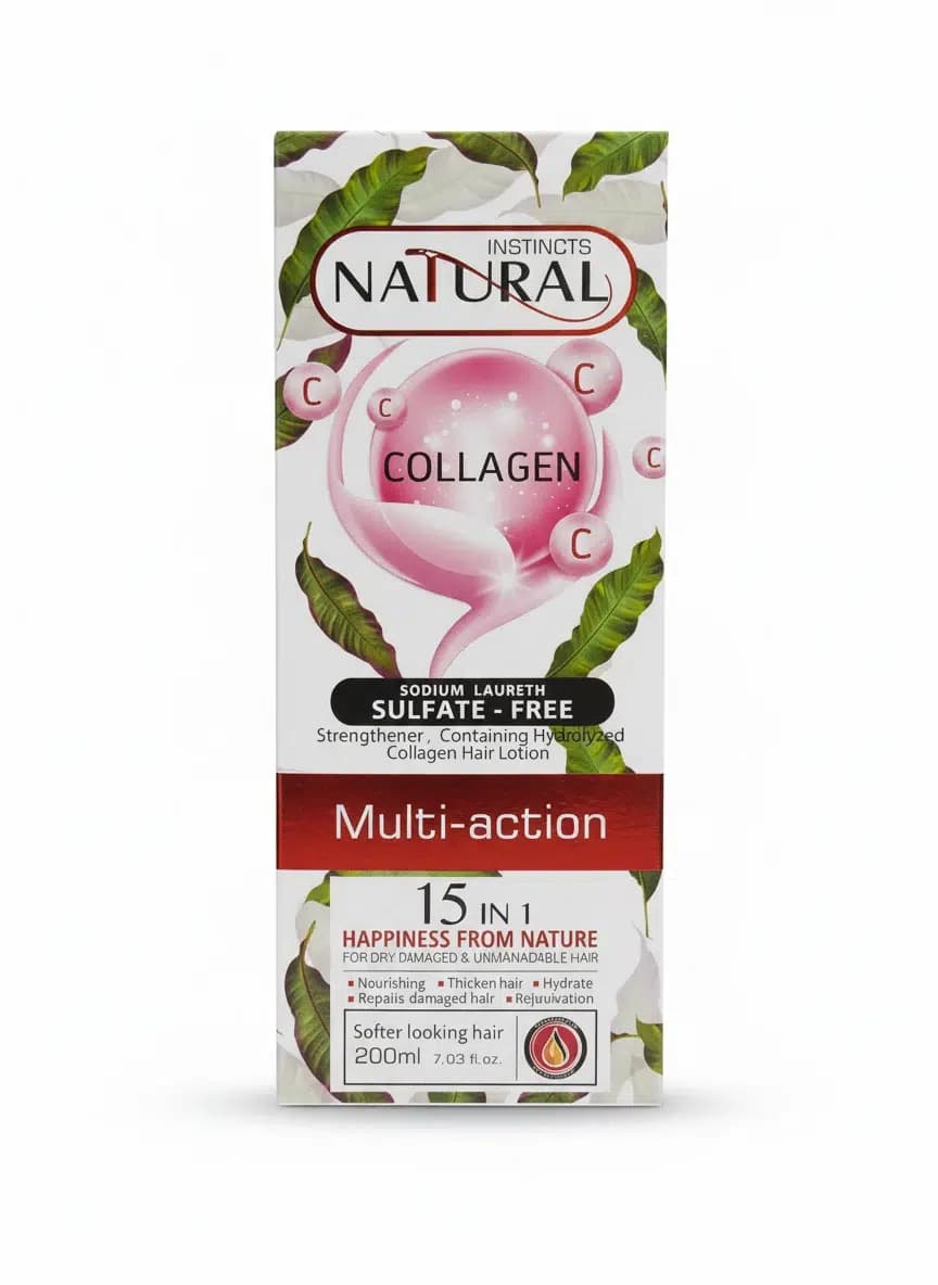 لوسیون موی نچرال NATURAL احیا کننده مو های آسیب دیده حاوی کلاژن حجم 200 میل — تصویر ۲