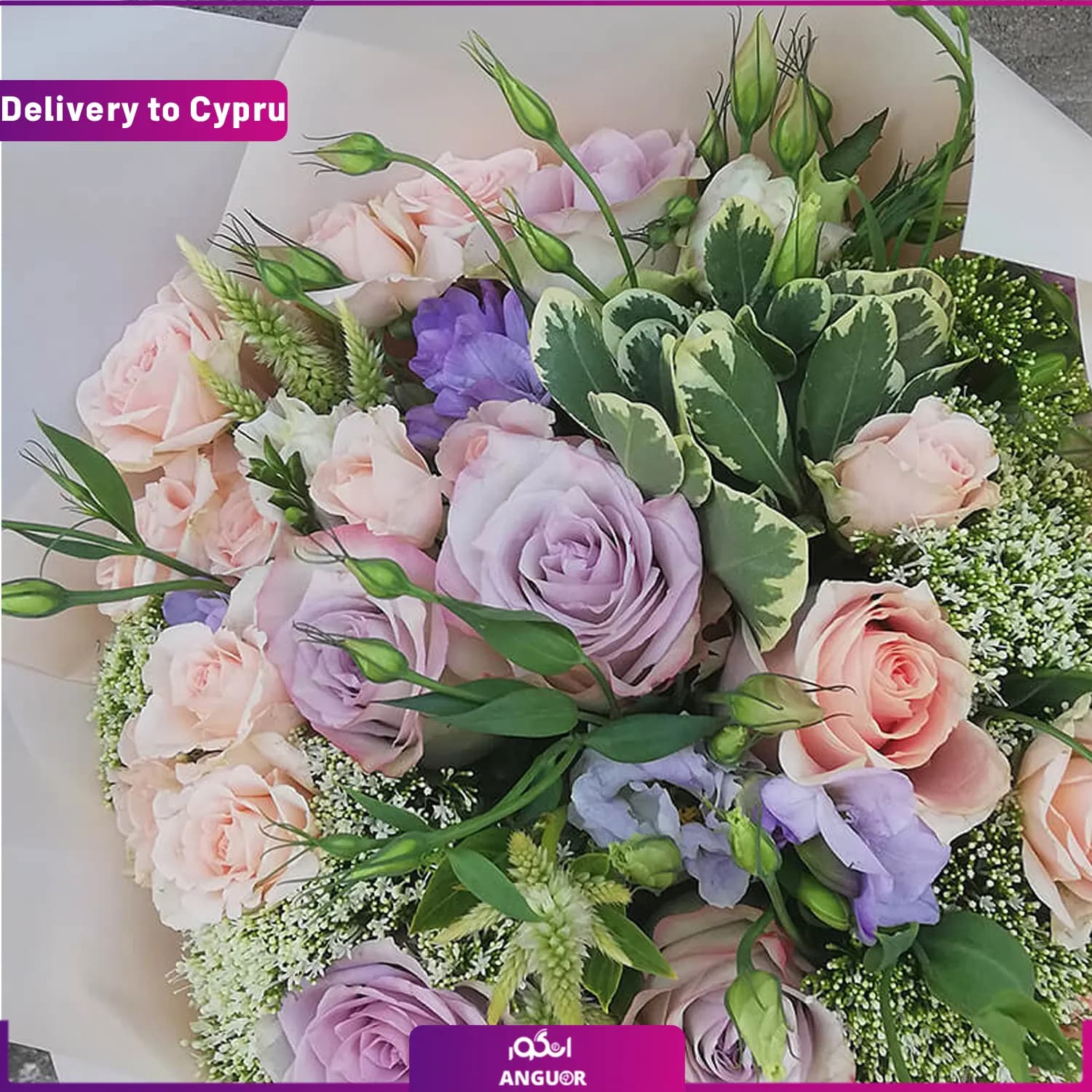 دسته گل رز (ارسال گل به قبرس) — تصویر ۲