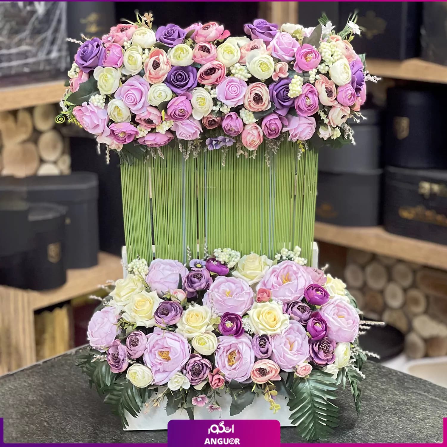 باکس گل مصنوعی لاکچری دو طبقه