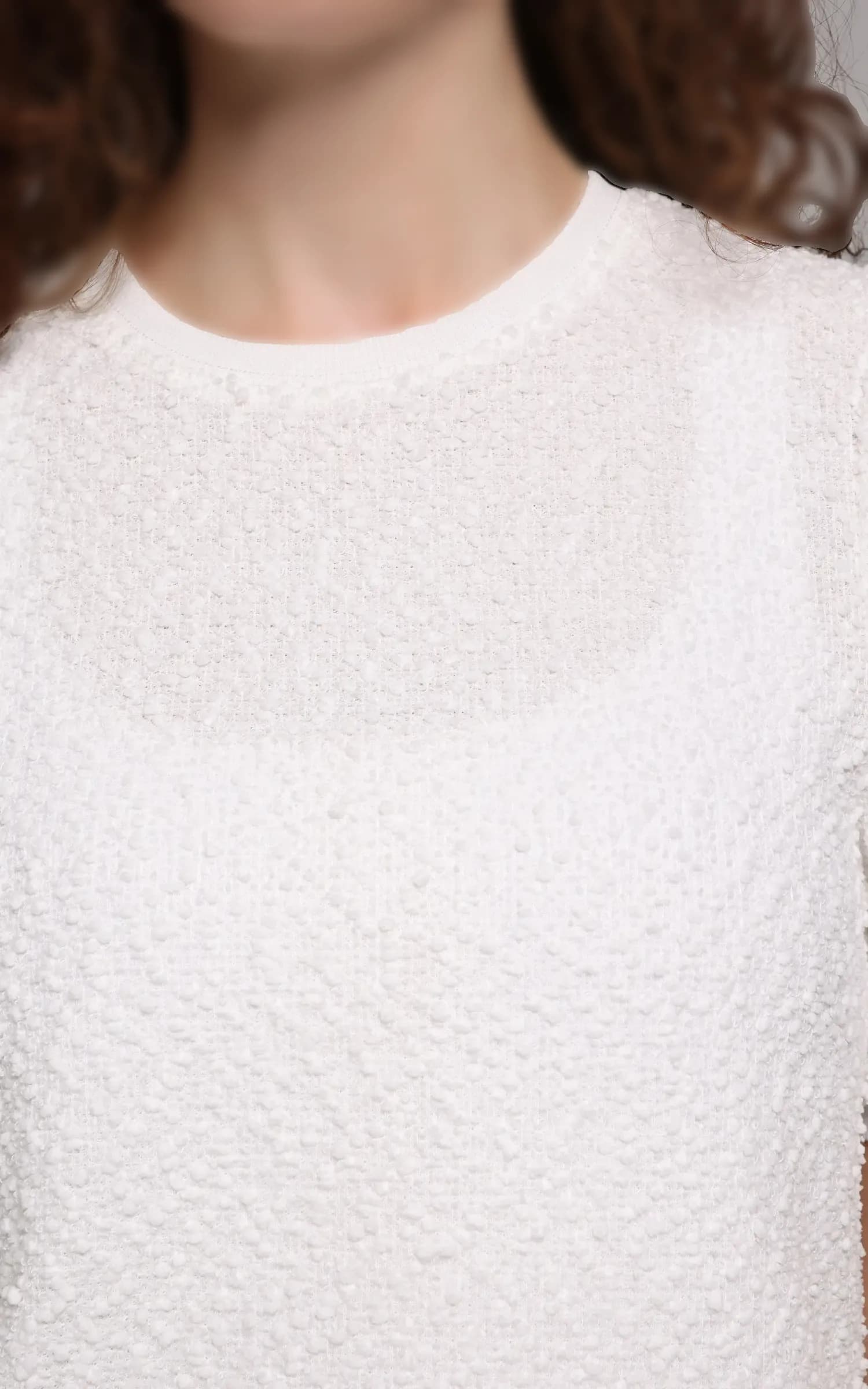 تیشرت زنانه سفید بافتدار یقه گرد آستین کوتاه Colin’s کد CL1079155 — تصویر ۵