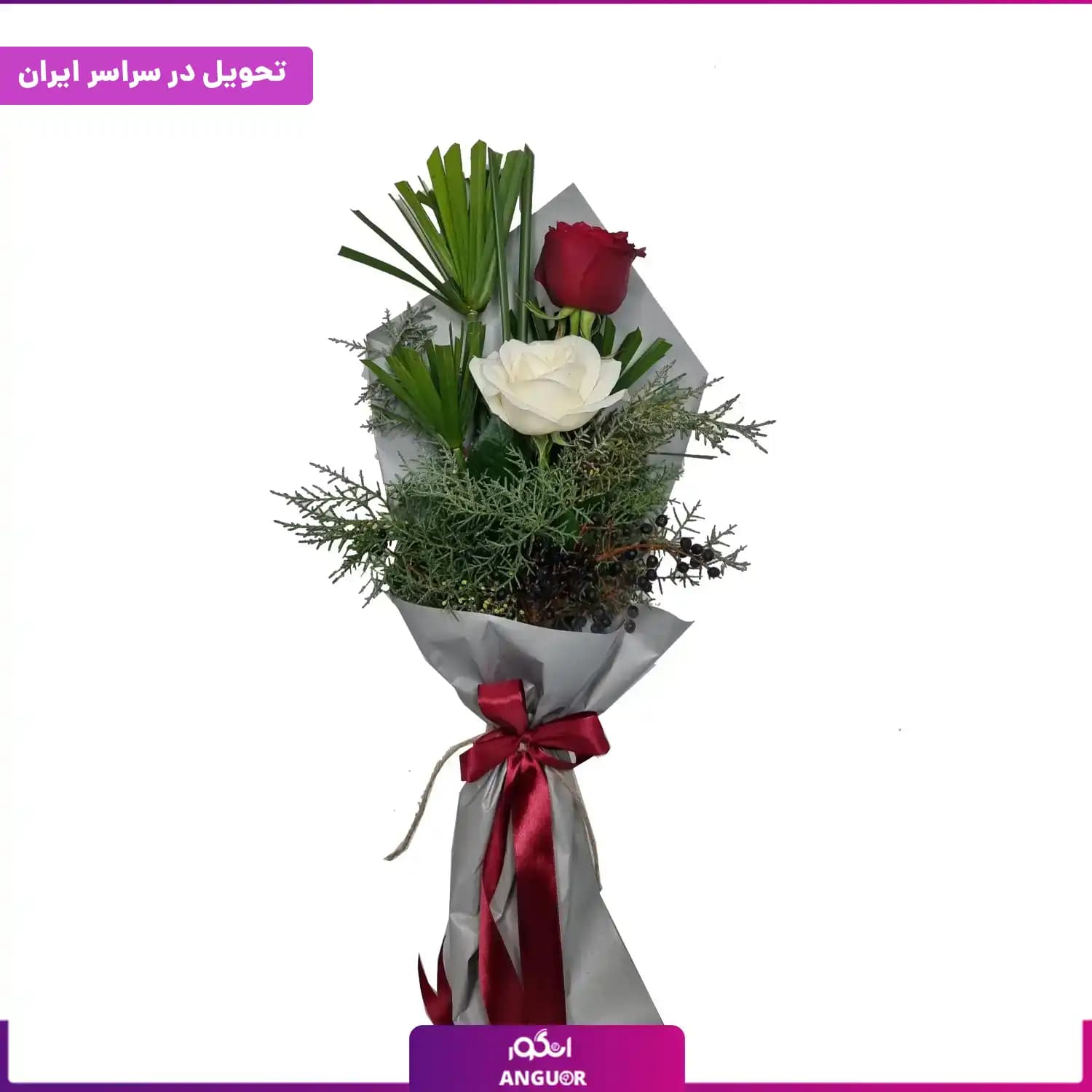 دسته گل دو شاخه رز — تصویر ۲