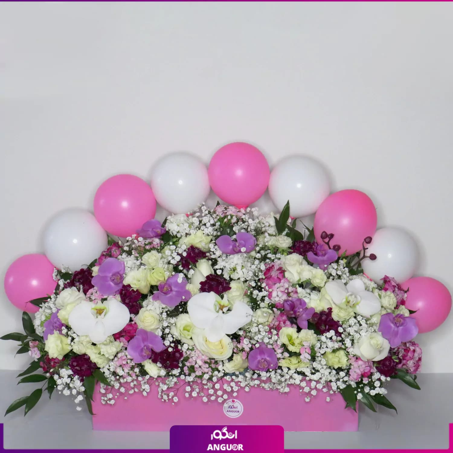 باکس گل باتینک (ویژه تولد) همراه با مینی بادکنک🎈