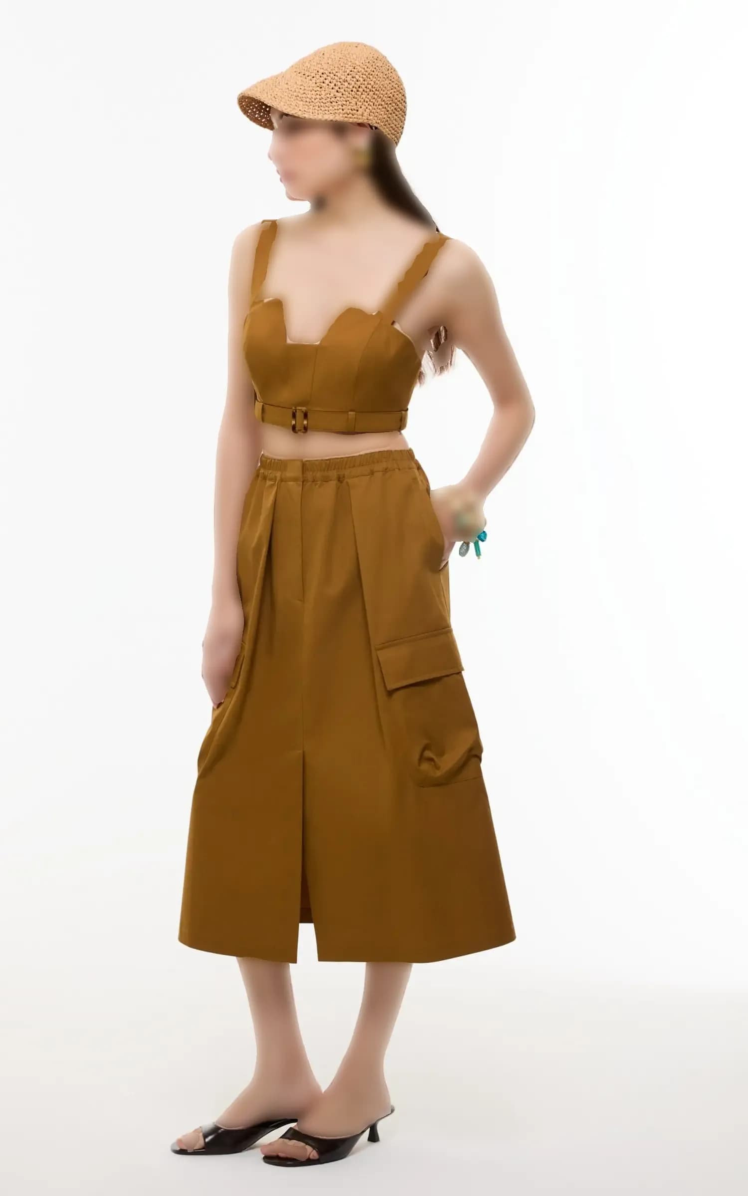 تاپ زنانه نیم تنه بندی Roman کد Y2614018 — تصویر ۴