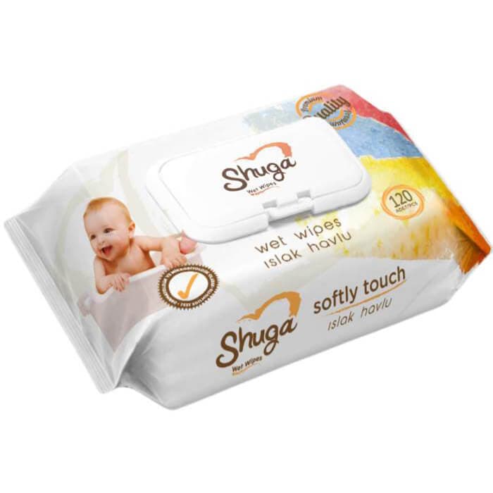 دستمال مرطوب کودک شوگا SHUGA بسته 120 عددی — تصویر ۵