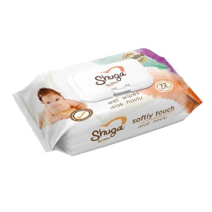 دستمال مرطوب کودک شوگا SHUGA بسته 120 عددی — تصویر ۳