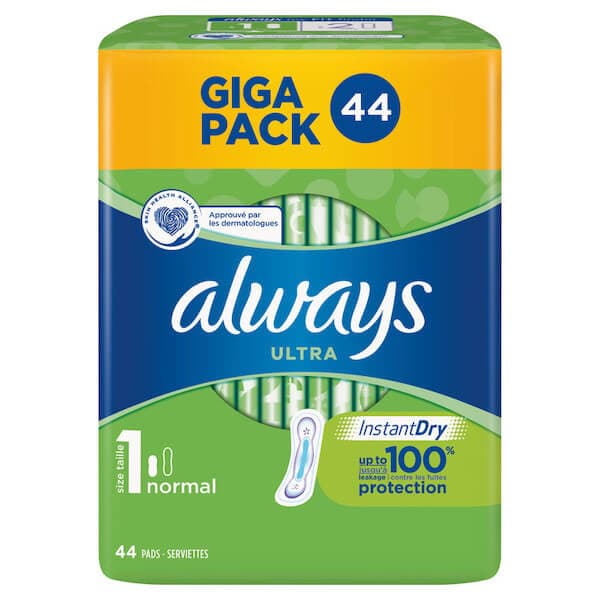نوار بهداشتی نرمال اولویز ALWAYS مدل اولترا سایز 1 بسته 44 عددی