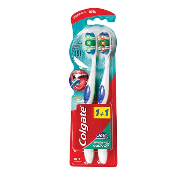 مسواک کولگیت Colgate مدل Clean 360 سری متوسط بسته 2 عددی — تصویر ۵