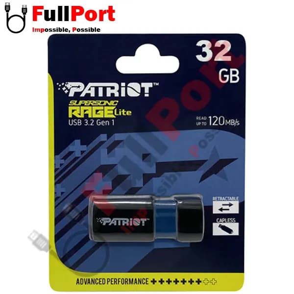 فلش پاتریوت مدل SUPERSONIC RAGE LITE PEF32GRLB32U USB3.2 Gen.1 با ظرفیت 32 گیگابایت — تصویر ۷