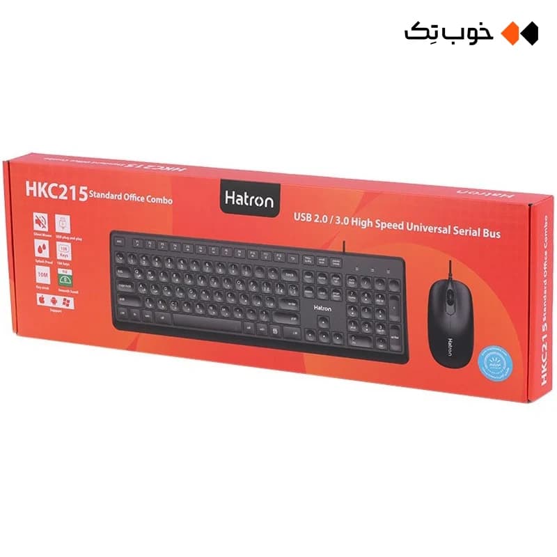 کیبورد و ماوس باسیم هترون مدل HKC215 — تصویر ۲
