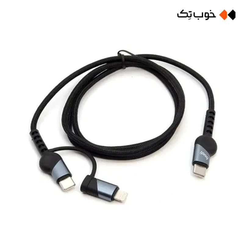 کابل شارژ USB به USB-C / لایتنینگ Budi DC231TL10B — تصویر ۵