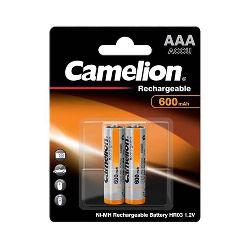 باتری 2 تایی نیم قلمی شارژی کملیون Camelion ACCU 600mAh — تصویر ۲