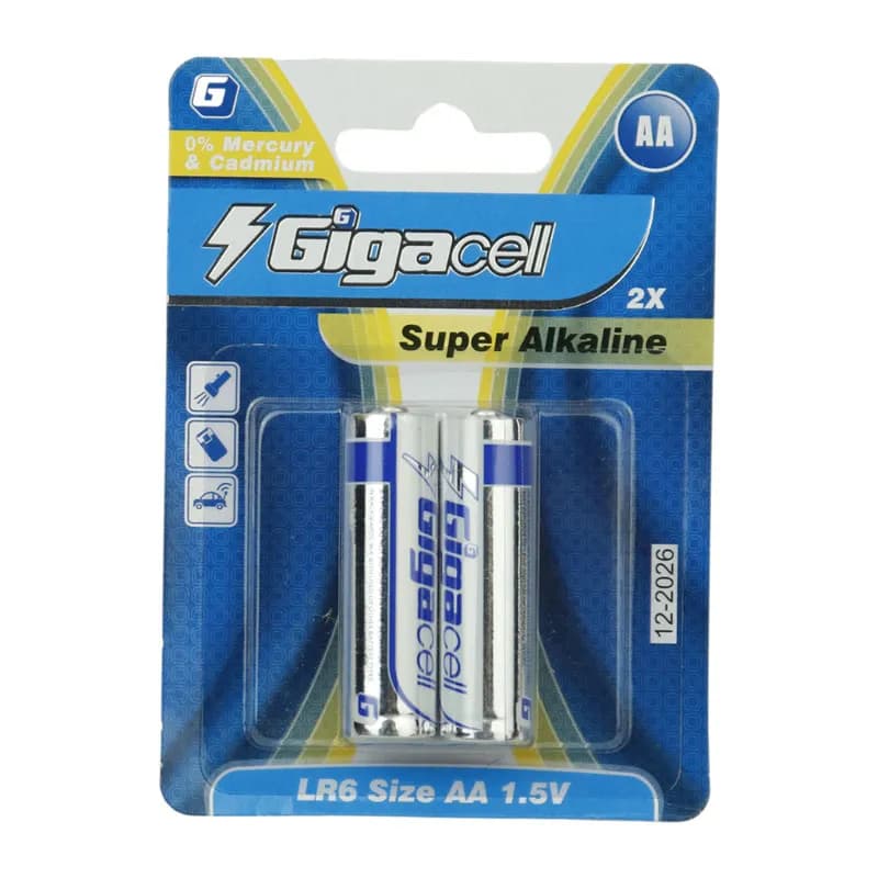 باتری دوتایی قلمی Gigacell Super Alkaline LR6 1.5V AA — تصویر ۲