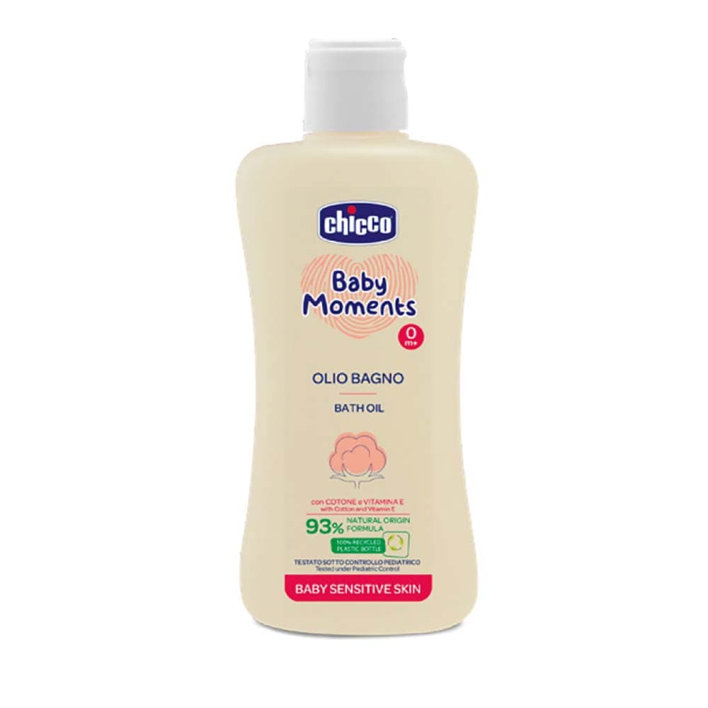 روغن ماساژ کودک %93 برای پوست های حساس (بعد از حمام) مدل Baby Moments حجم ۲۰۰ میل چیکو CHICCO — تصویر ۲