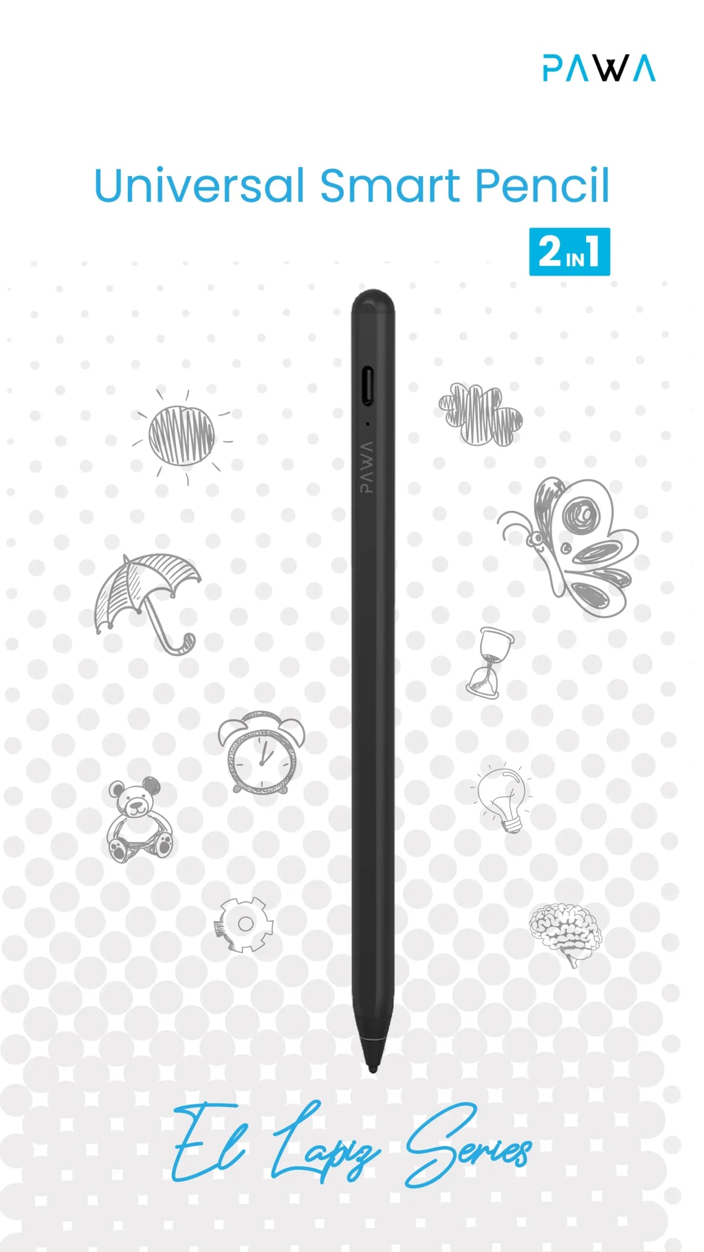 قلم هوشمند پاوا مدل UNIVERSAL SMART PENCIL 2 IN 1 PW-ELSP21 — تصویر ۸