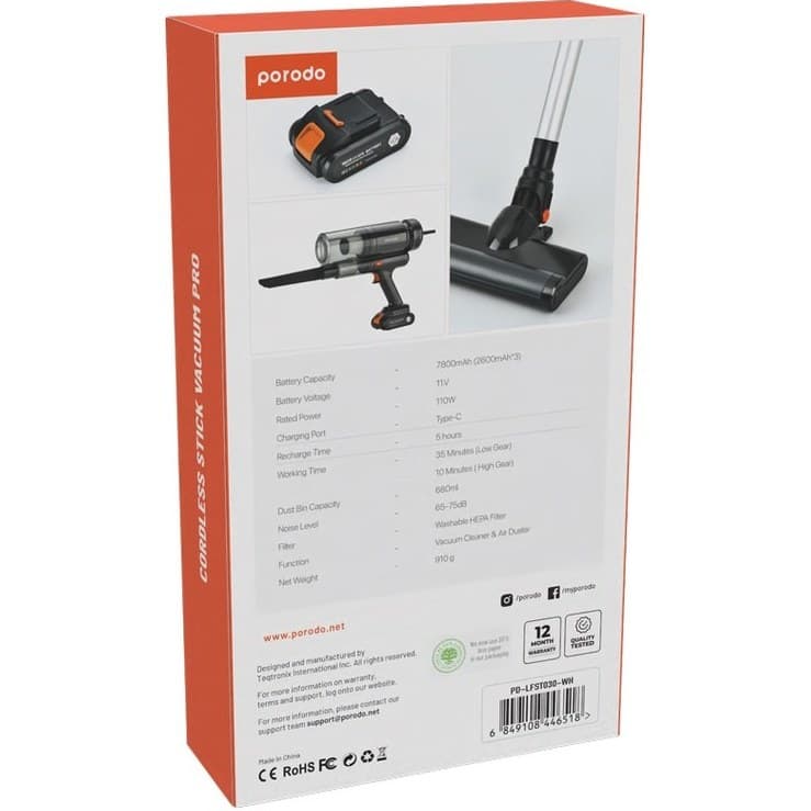 جارو شارژی پرودو مدل PD-LFST030 Cordless STICK VACUUM PRO — تصویر ۸
