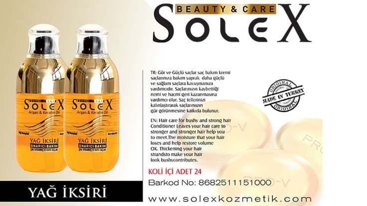 اکسیر مراقبت موی solex حاوی روغن آرگان و کراتین حجم 100 میلی — تصویر ۲