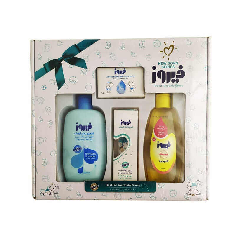 پک هدیه بهداشتی کلاسیک چهارتایی کودک فیروز Firooz