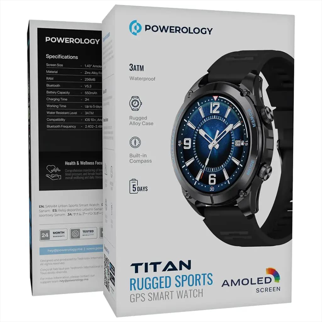 ساعت هوشمند ورزشی پاورولوژی مدل Powerology Titan Smart Watch PSWAGBT — تصویر ۳