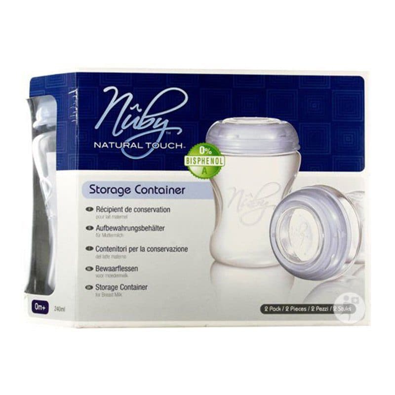 انباره شیر 2 عددی 240ml سر سیلیکونی نابی مدل nuby 67627 — تصویر ۵