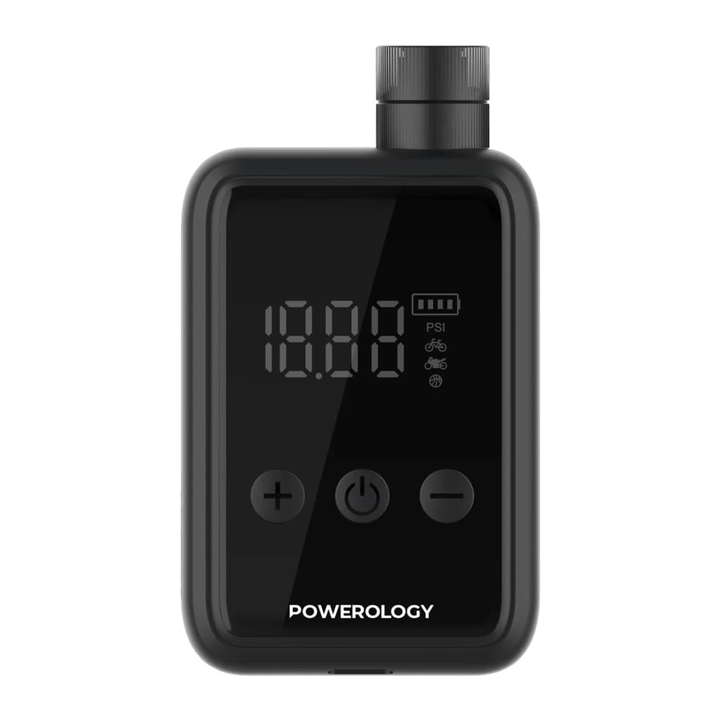 پمپ باد و کمپرسور شارژی سوپر کامپکت پاورولوژی مدل Powerology Super Compact Tire Inflator – P25CMAPBK — تصویر ۹