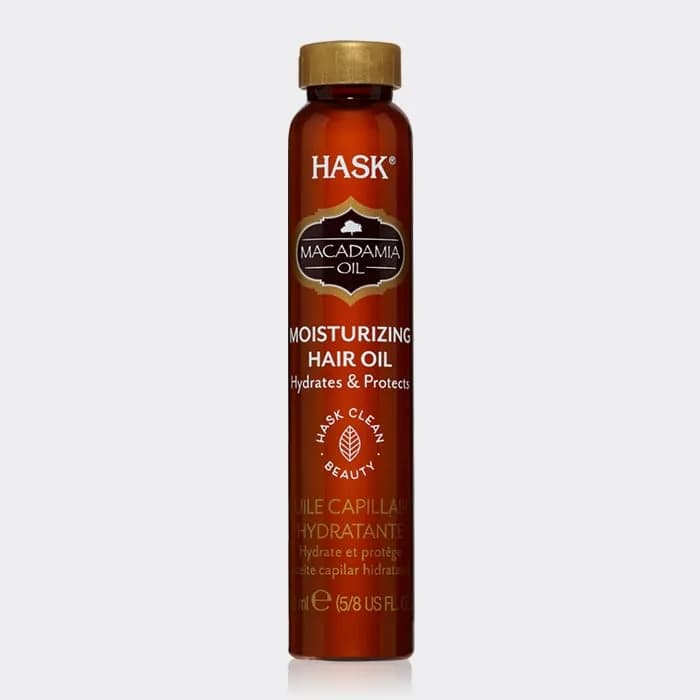 روغن مو مرطوب کننده ماکادمیا هاسک 18 میل مدل Hask Macadamia Moisturizing Hair Oil