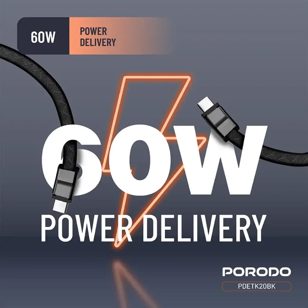 کابل مچی USB-C به USB-C پرودو با قفل مغناطیسی استیل مدل Porodo USB-C to USB-C Wristband Cable Magnetic Steel Clasp — تصویر ۱۲