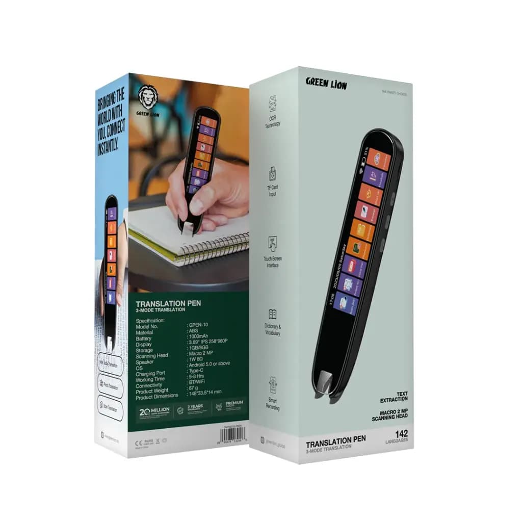 قلم مترجم صوتی همراه آفلاین گرین لاین مدل Green Lion Translation Pen GNTNS10LPNBK — تصویر ۴