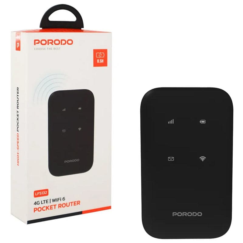 مودم جیبی شارژی سیم کارتی قابل حمل پرودو مدل Porodo pocket router LFS132 4G LTE WiFi 6 — تصویر ۹
