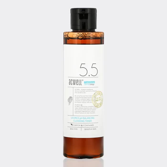 تونر روشن کننده بالانسینگ اکویل 150 میل مدل acwell Licorice pH balancing cleansing toner — تصویر ۲