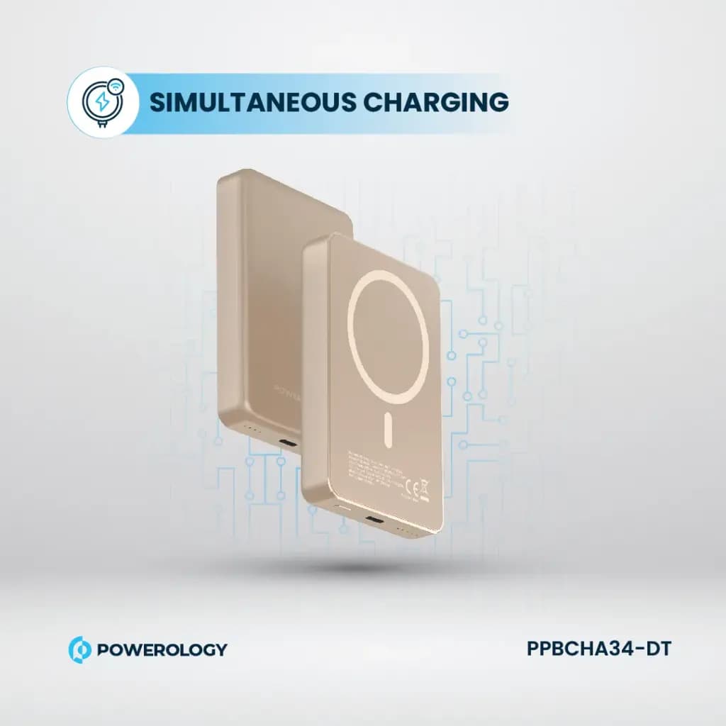 پاوربانک پاورولوژی 10000میلی‌آمپر 20 وات Powerology PP034 MagSafe Aluminum — تصویر ۶