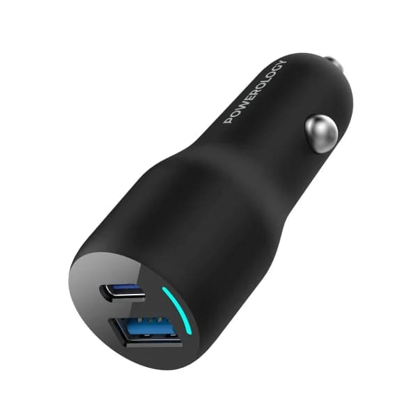 شارژر فندکی 53 وات پاورولوژی مدل PCCSR012 – دو پورت USB-C و USB-A