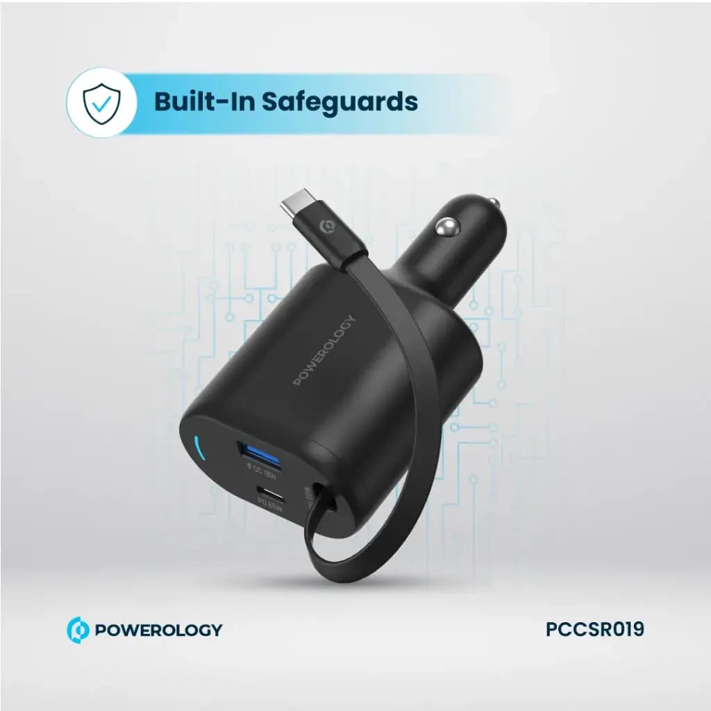 شارژرفندکی 115 وات با کابل پاورولوژی Powerology Car Charger 115W PCCSR019 — تصویر ۷