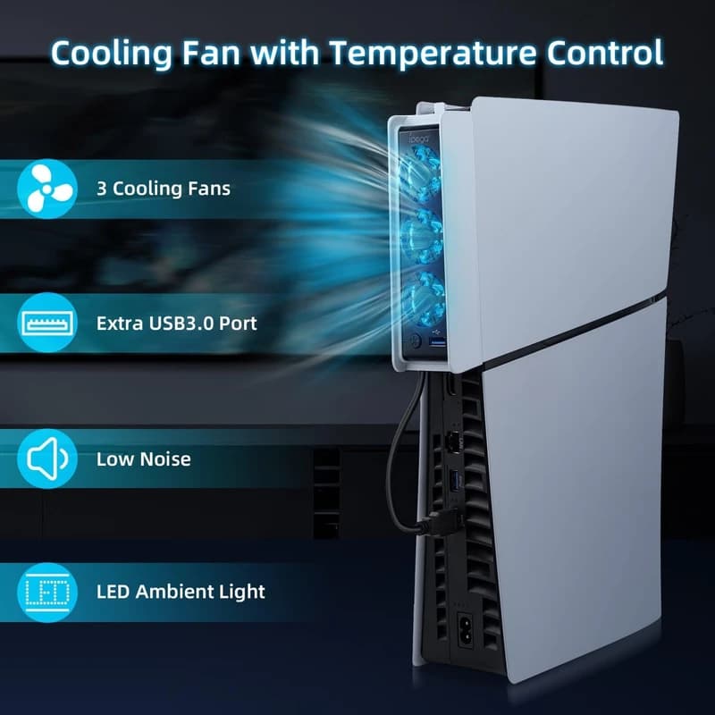 فن خنک کننده پلی استیشن 5 اسلیم مدل Ipega PG-PS5004 RGB — تصویر ۵