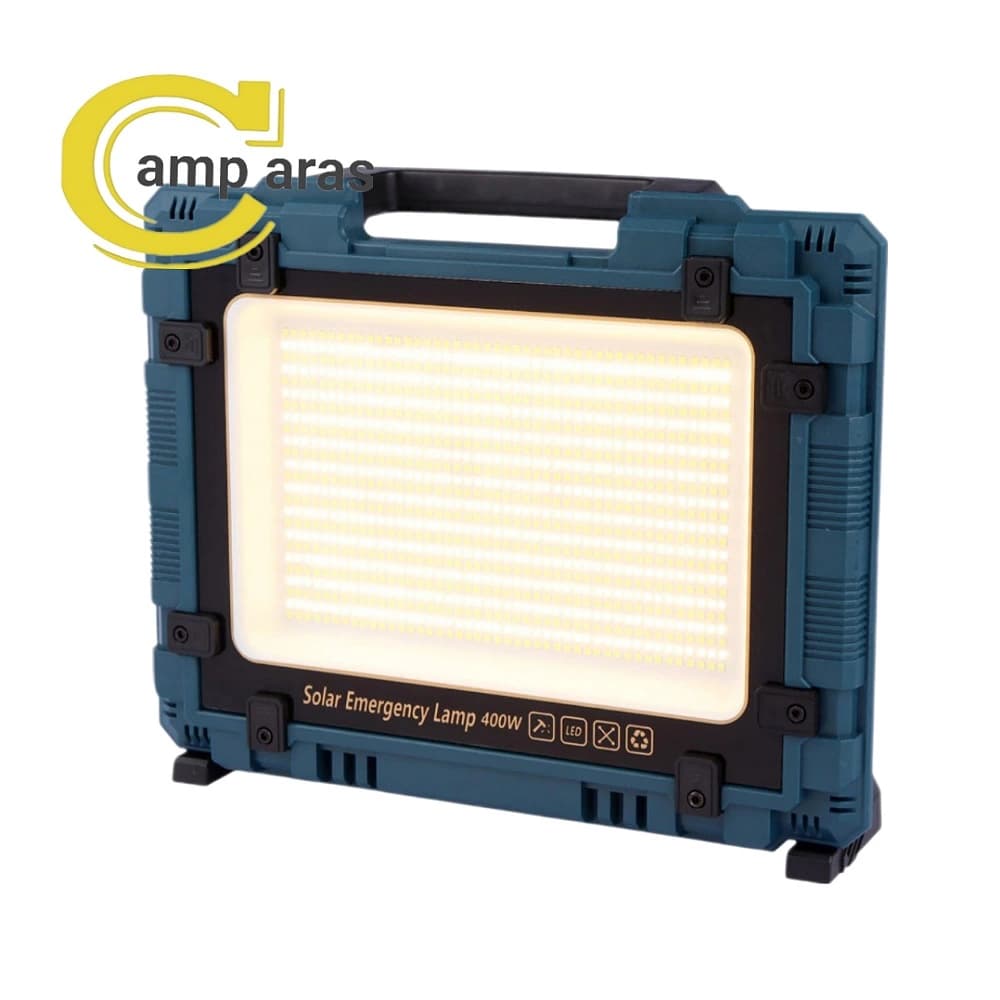 پروژکتور شارژی خورشیدی 400 وات W8109-2 پاوربانک دار