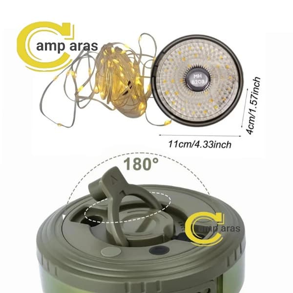چراغ ریسه شارژی 10 متر STRING LIGHT MH8208 — تصویر ۶