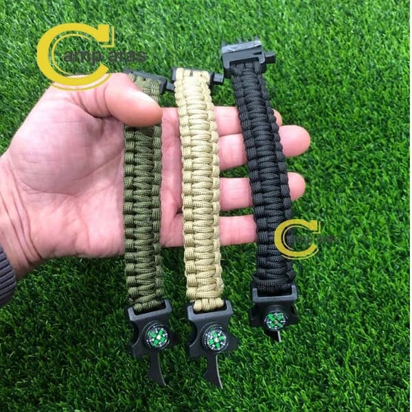 دستبند نجات 6 کاره پاراکورد قطب نما چراغ قوه چاقو دار — تصویر ۳