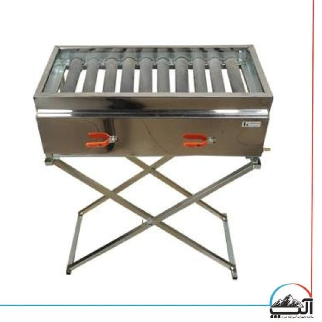 کباب پز گازی استیل 90 سانتی دهنه 40 پایه دار