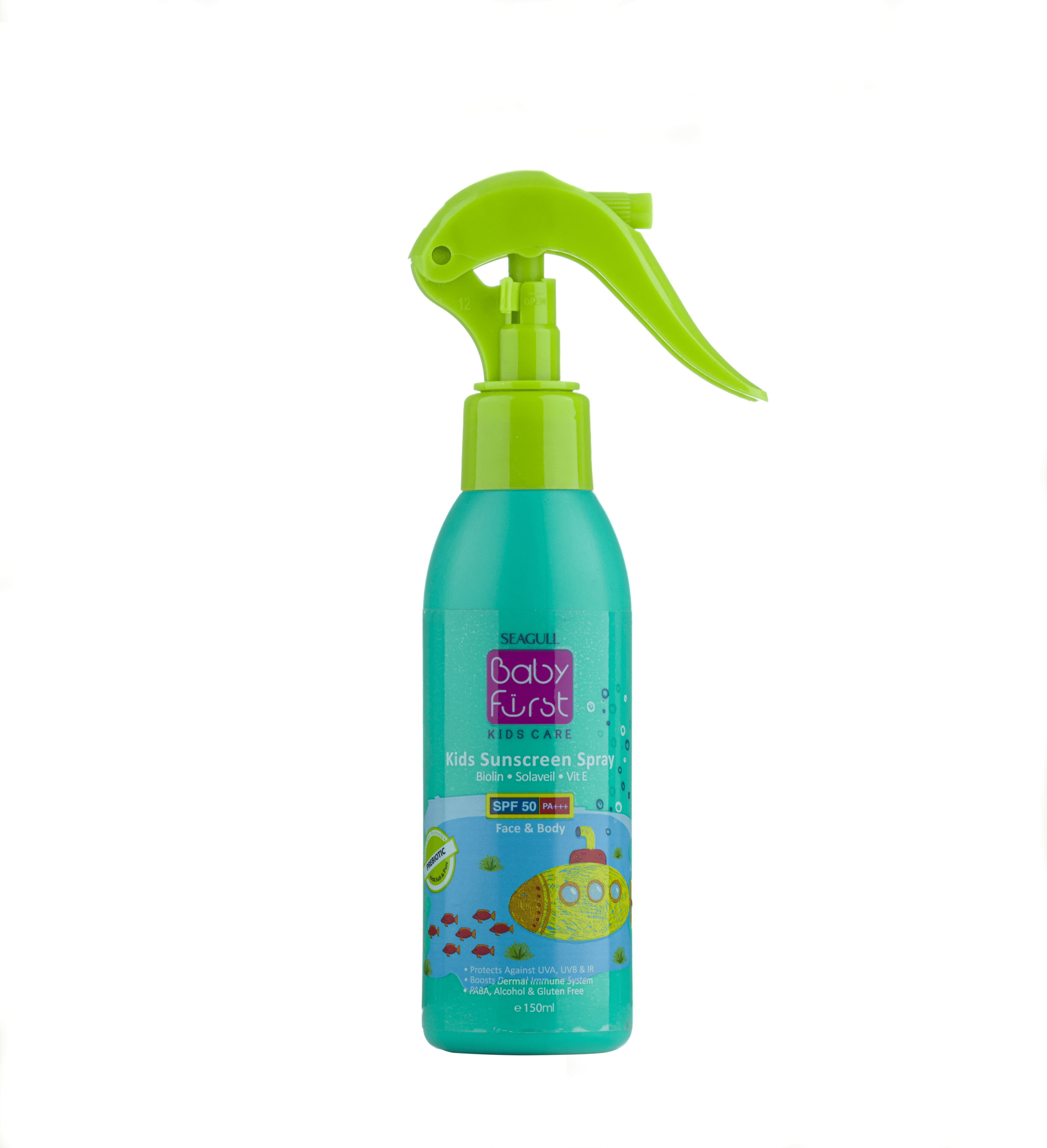 اسپری ضدآفتاب SPF50 کودکان بیبی فرست سی گل — تصویر ۲