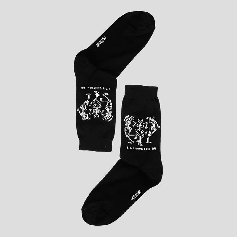 جوراب ساق بلند اسکلتی آپتیمیست مدل Happy Skeletons کد Nyn-301d6 — تصویر ۵