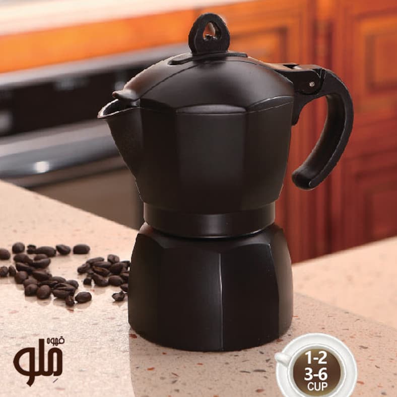 اسپرسو ساز جنوا طرح ایتالیا 2 کاپ (مشکی) — تصویر ۸
