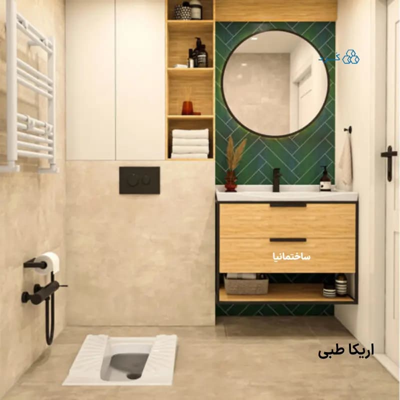 توالت ایرانی اریکا طبی سفید | مدل آبریز بسته با طراحی ارگونومیک — تصویر ۵