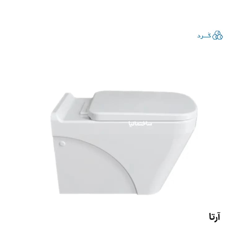 توالت فرنگی وال هنگ آرتا چینی کرد با طراحی مینیمال و نصب مخفی | تخلیه ریزشی و درب آرامبند دوبل — تصویر ۷
