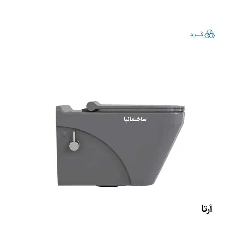 توالت فرنگی وال هنگ آرتا چینی کرد با طراحی مینیمال و نصب مخفی | تخلیه ریزشی و درب آرامبند دوبل — تصویر ۳