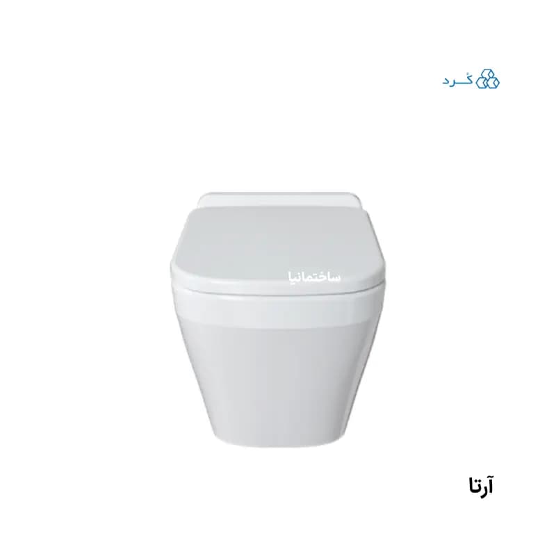 توالت فرنگی وال هنگ آرتا چینی کرد با طراحی مینیمال و نصب مخفی | تخلیه ریزشی و درب آرامبند دوبل — تصویر ۶