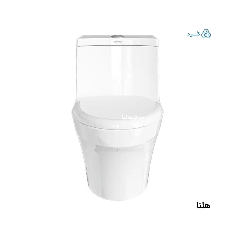 توالت فرنگی هلنا چینی کرد با سیستم فلاش ریزشی و آکس ۱۲ سانتیمتر | ابعاد کوچک و عملکرد اقتصادی — تصویر ۲
