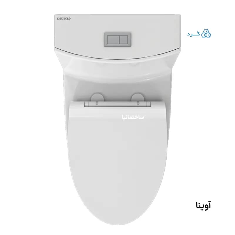توالت فرنگی آوینا چینی کرد با طراحی صاف و سیستم فلاش توربوجت دوزمانه | تانک بلند و درب آرام‌بند — تصویر ۱۰