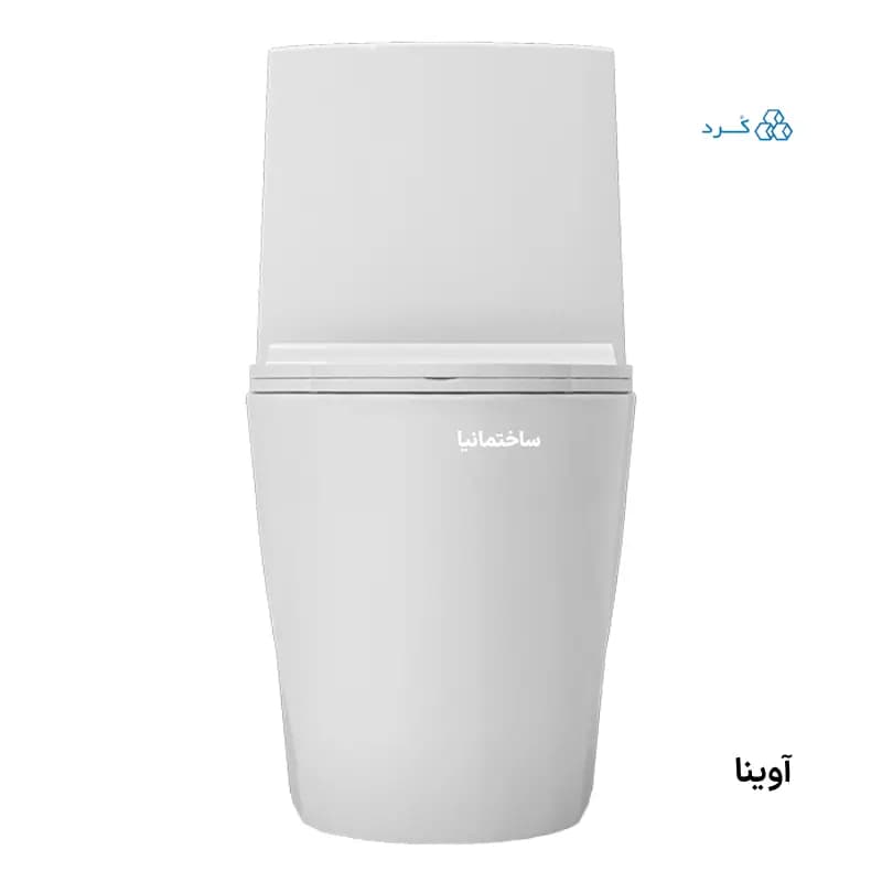 توالت فرنگی آوینا چینی کرد با طراحی صاف و سیستم فلاش توربوجت دوزمانه | تانک بلند و درب آرام‌بند — تصویر ۲