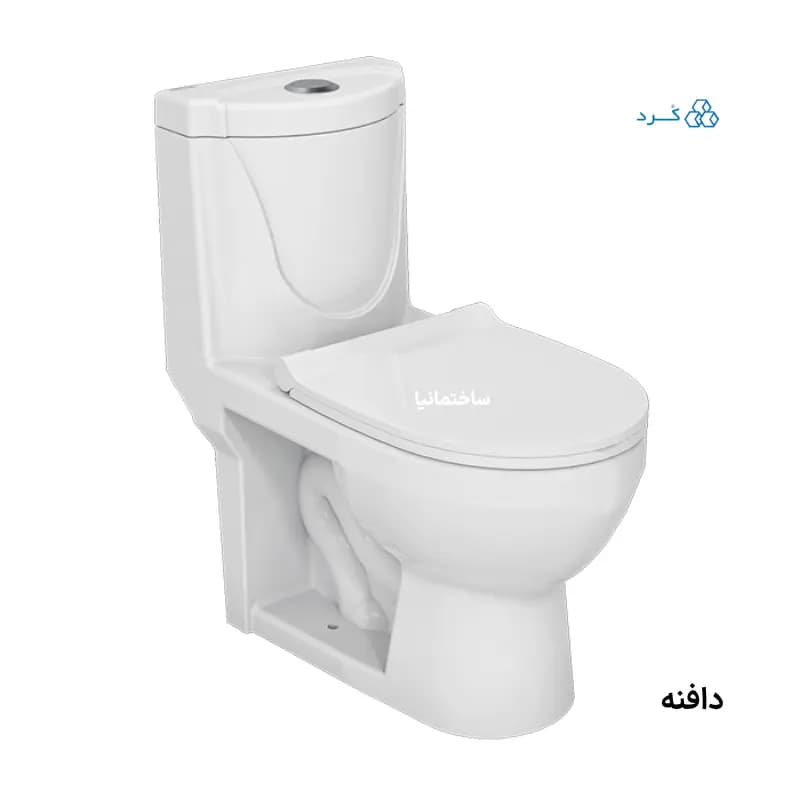 توالت فرنگی دافنه با سیستم تخلیه توربوجت، فلاش دوزمانه و درب آرام‌بند | خروجی ۲ اینچ